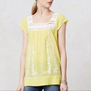 Anthro {Moulinette Soeurs} Yellow Aureolin Tank 12